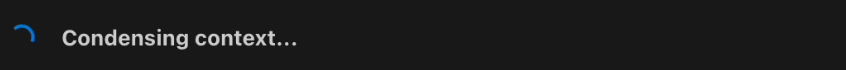 Condensing context progress indicator in chat