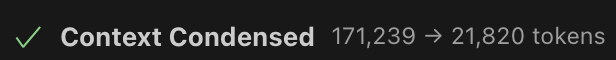 Context condensed message in chat