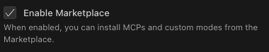 Enable Marketplace toggle in experimental settings